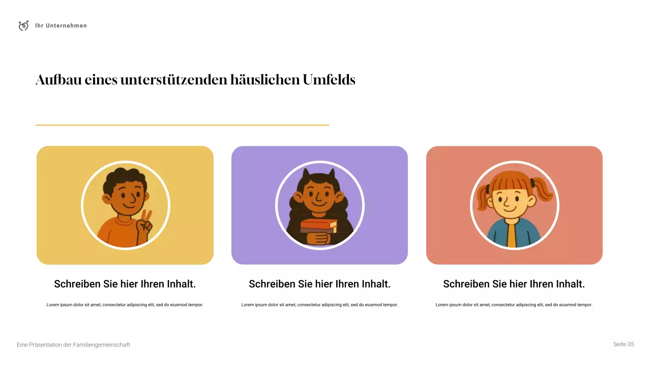 Einfache, moderne Familiengemeinschaft Präsentation