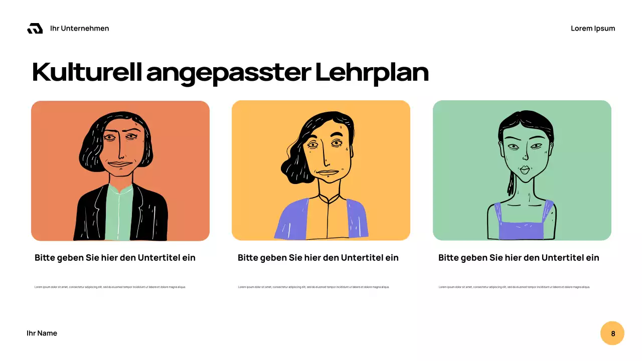 Oranger Retro-Schulführer Präsentation