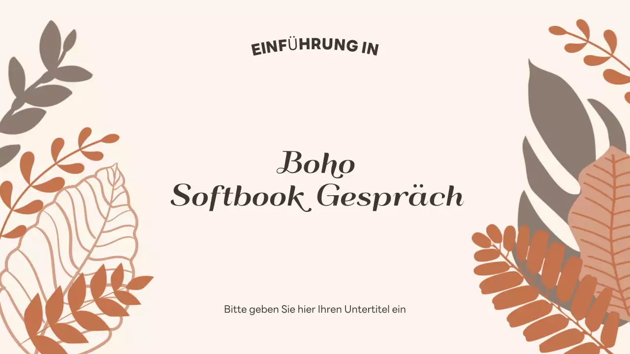Beige Floral Boho Softbook Talk Präsentation