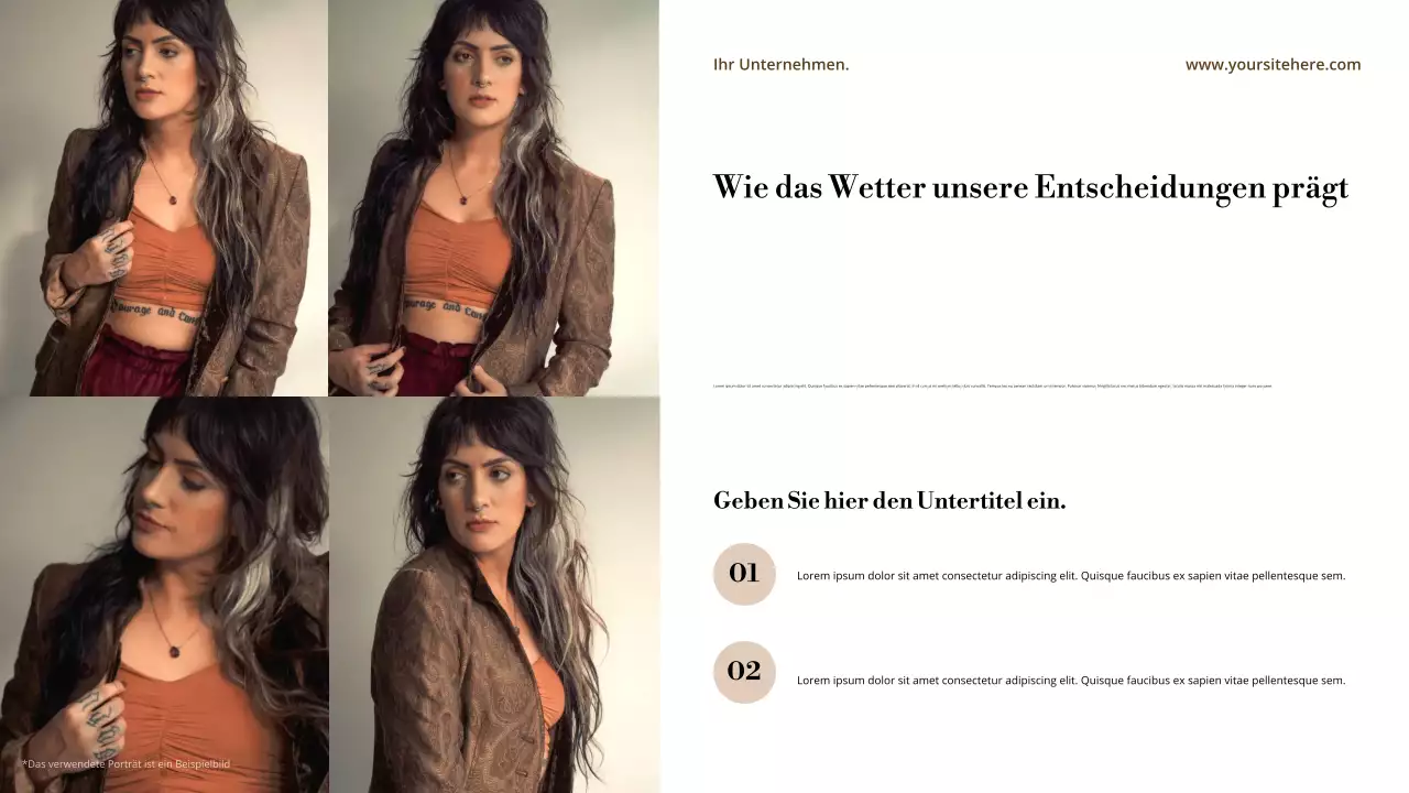 Ankündigung im beigefarbenen abstrakten Stil Präsentation