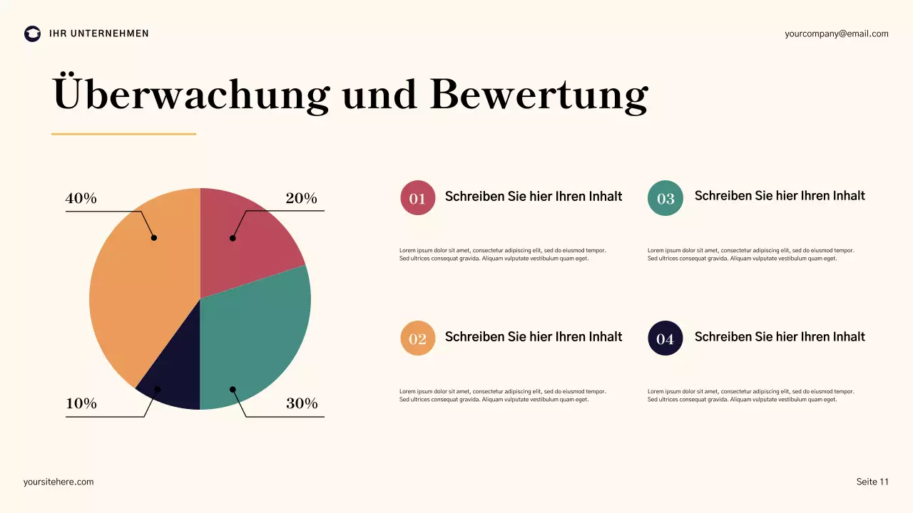 Übersicht über den schulweiten Verbesserungsplan in Blau und Geometrischem Muster Präsentation