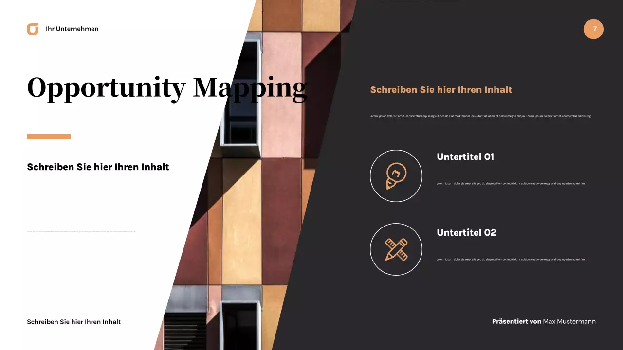 Schwarze moderne Geschäftspräsentation