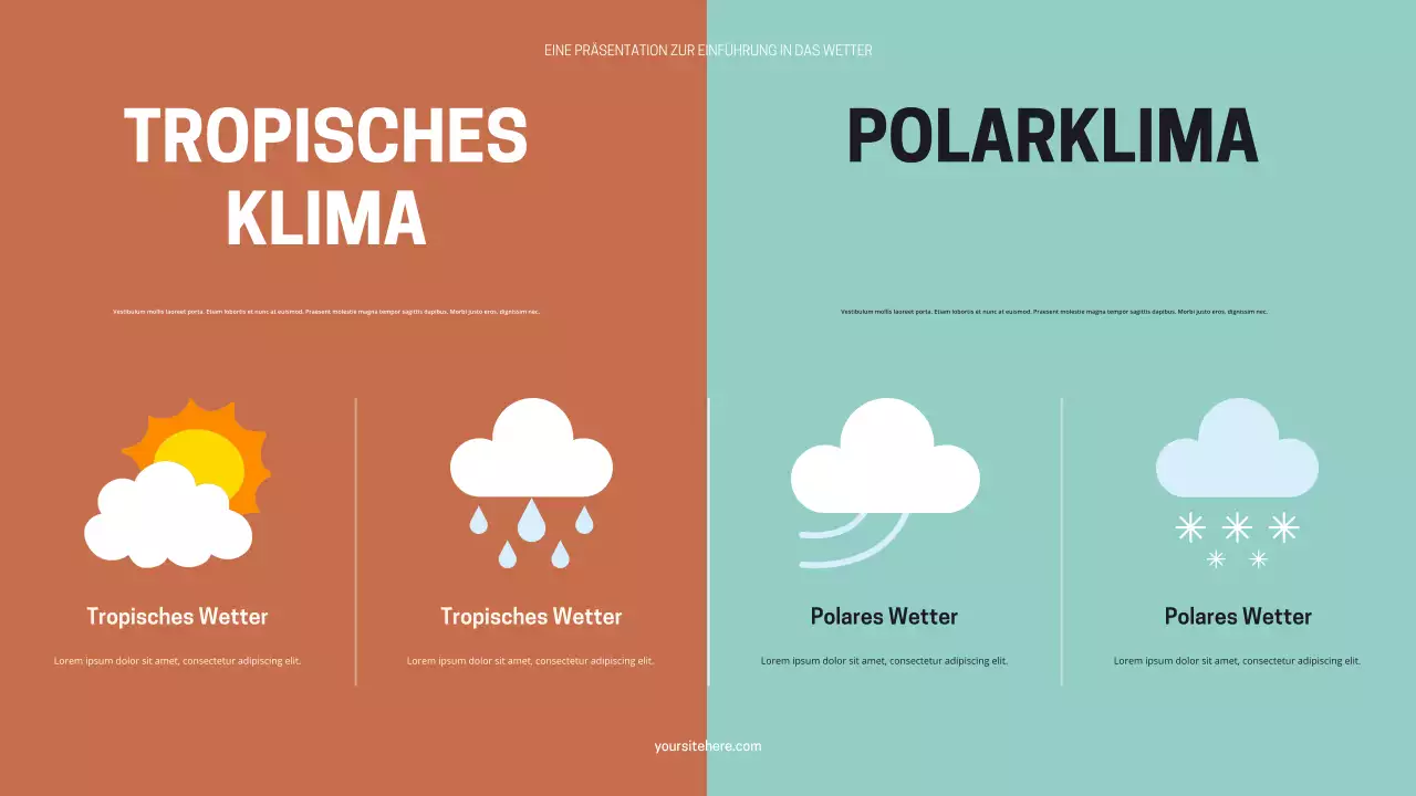 Schwarz-orange Modernes Wetter Präsentation