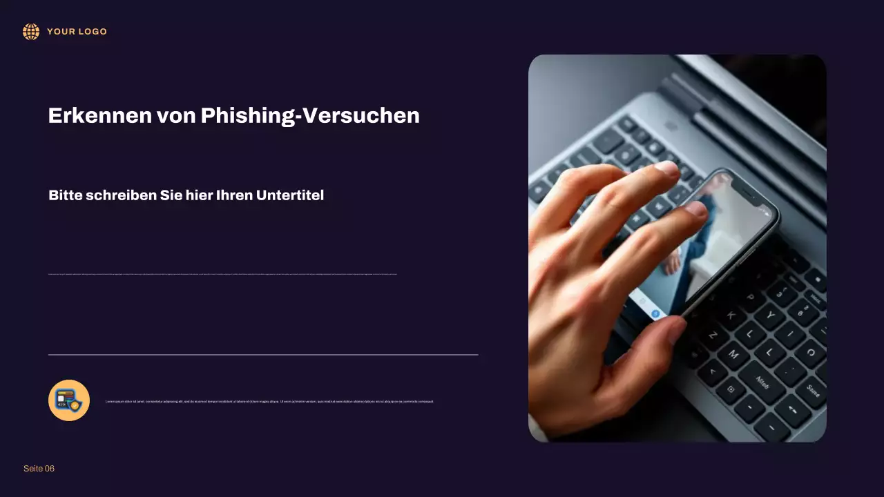 Blaue 3D-illustrative Internetsicherheitspräsentation