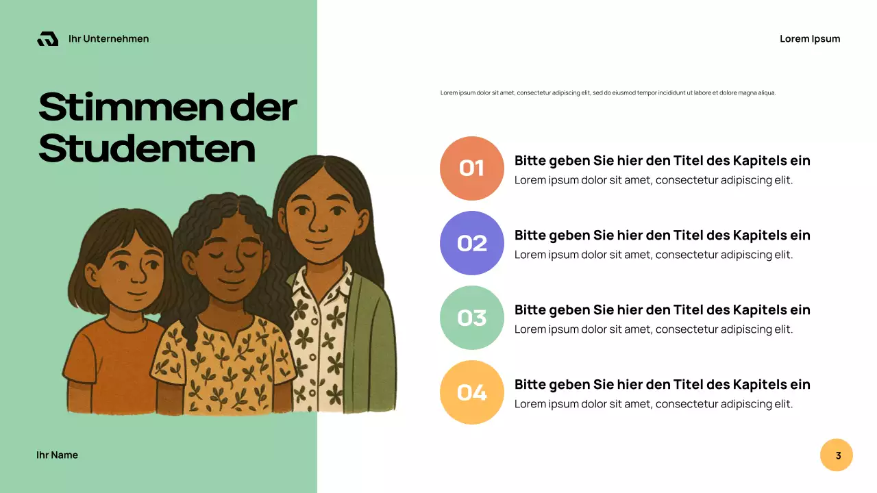 Oranger Retro-Schulführer Präsentation