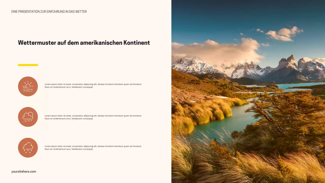 Schwarz-orange Modernes Wetter Präsentation