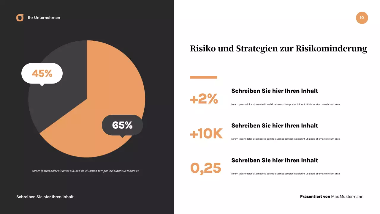 Schwarze moderne Geschäftspräsentation