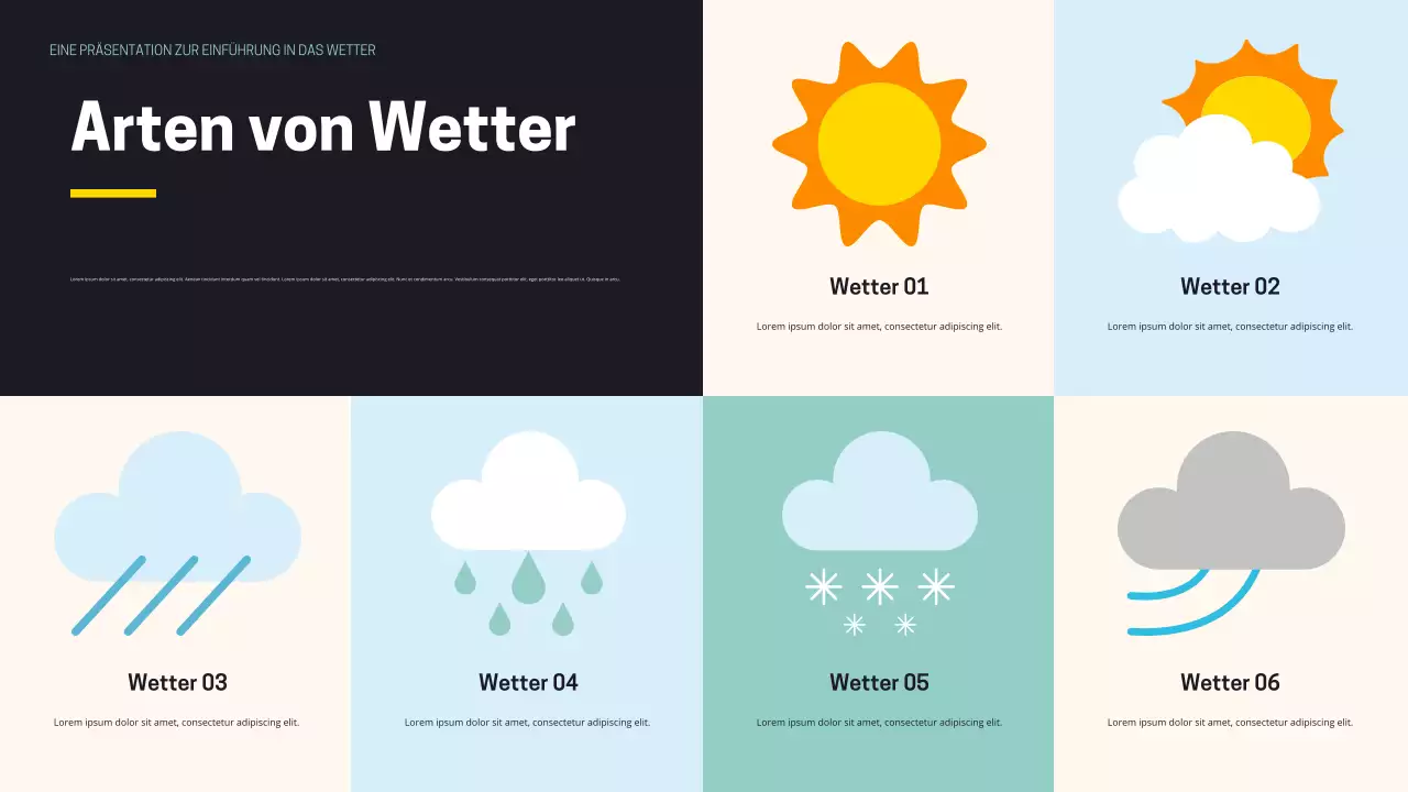 Schwarz-orange Modernes Wetter Präsentation