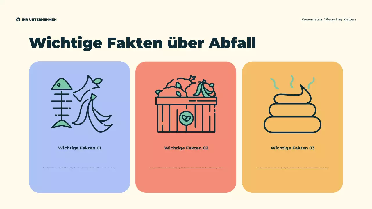 Grüne, moderne, illustrative, umweltfreundliche Recyclingpräsentation