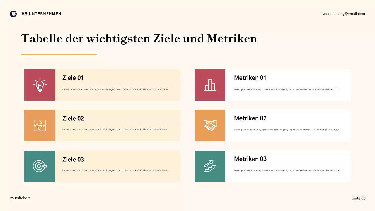 Übersicht über den schulweiten Verbesserungsplan in Blau und Geometrischem Muster Präsentation