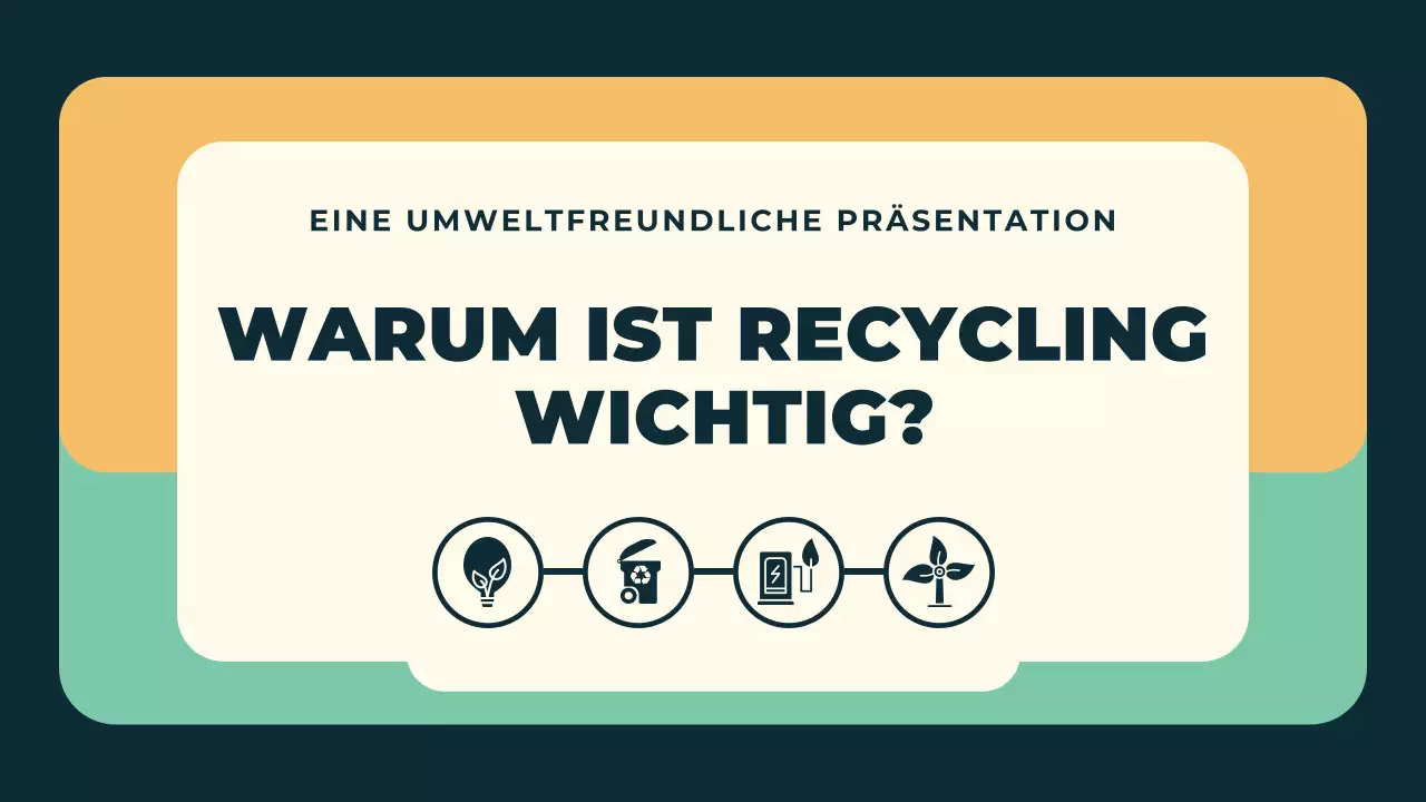 Grüne, moderne, illustrative, umweltfreundliche Recyclingpräsentation