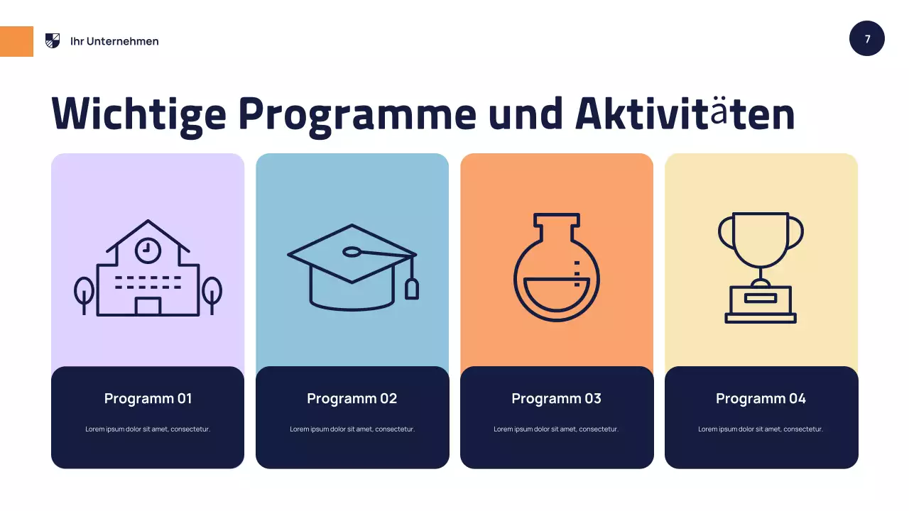 Orange Moderne Schulveranstaltung Präsentation