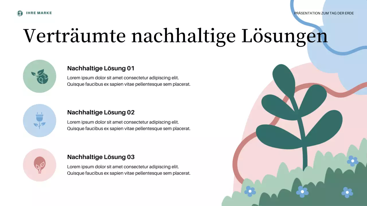 Ankündigung zum Tag der Erde in Pink-Ästhetik Präsentation