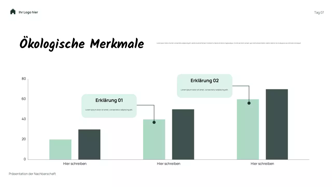 Grüne, einfache Blumenpräsentation „Meine Nachbarschaft“