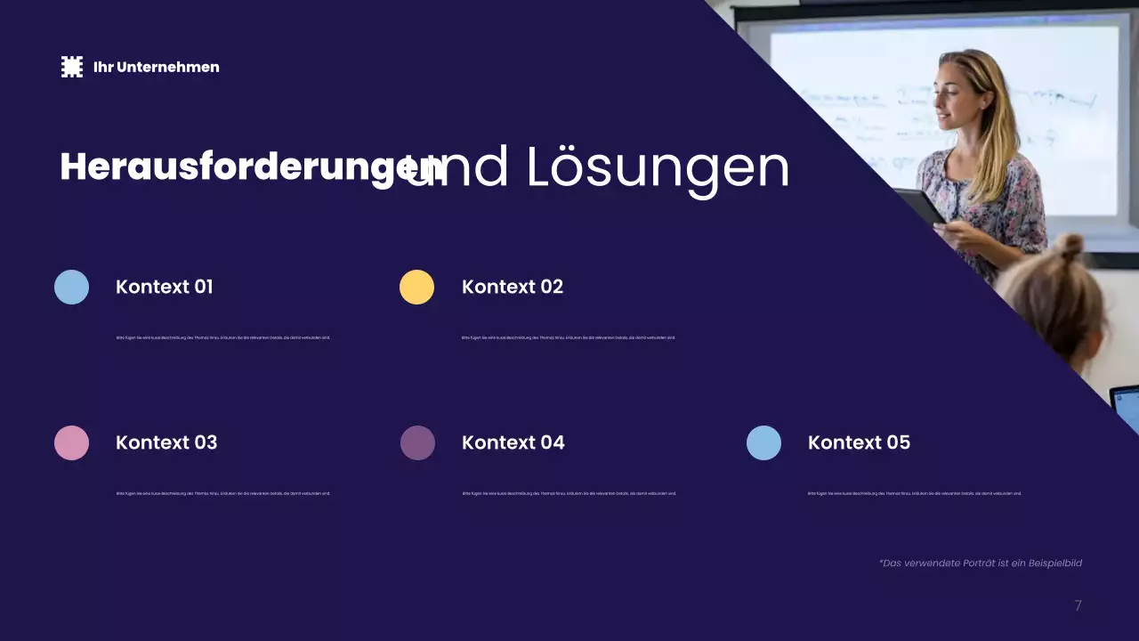 Blaue Präsentation zur Förderung moderner Technologie