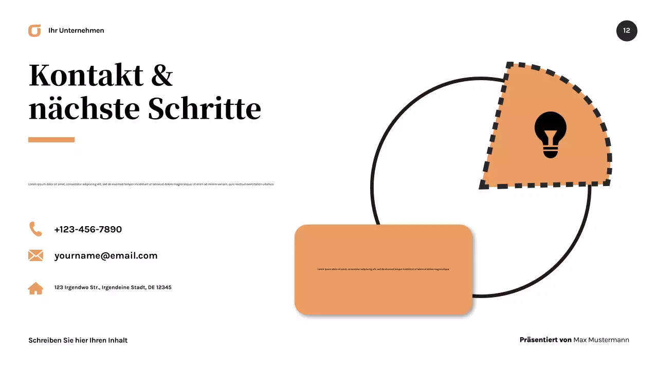 Schwarze moderne Geschäftspräsentation