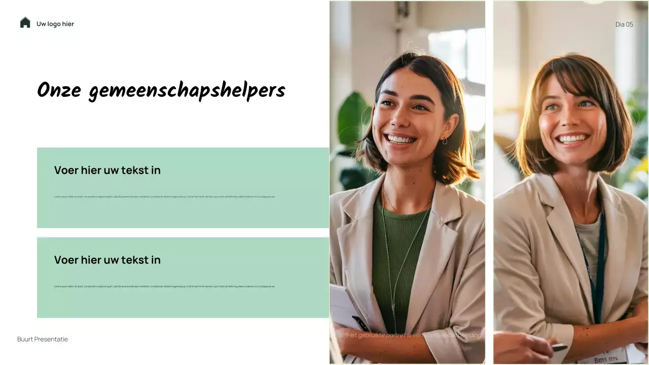 Groene, eenvoudige, bloemige presentatie van mijn buurt