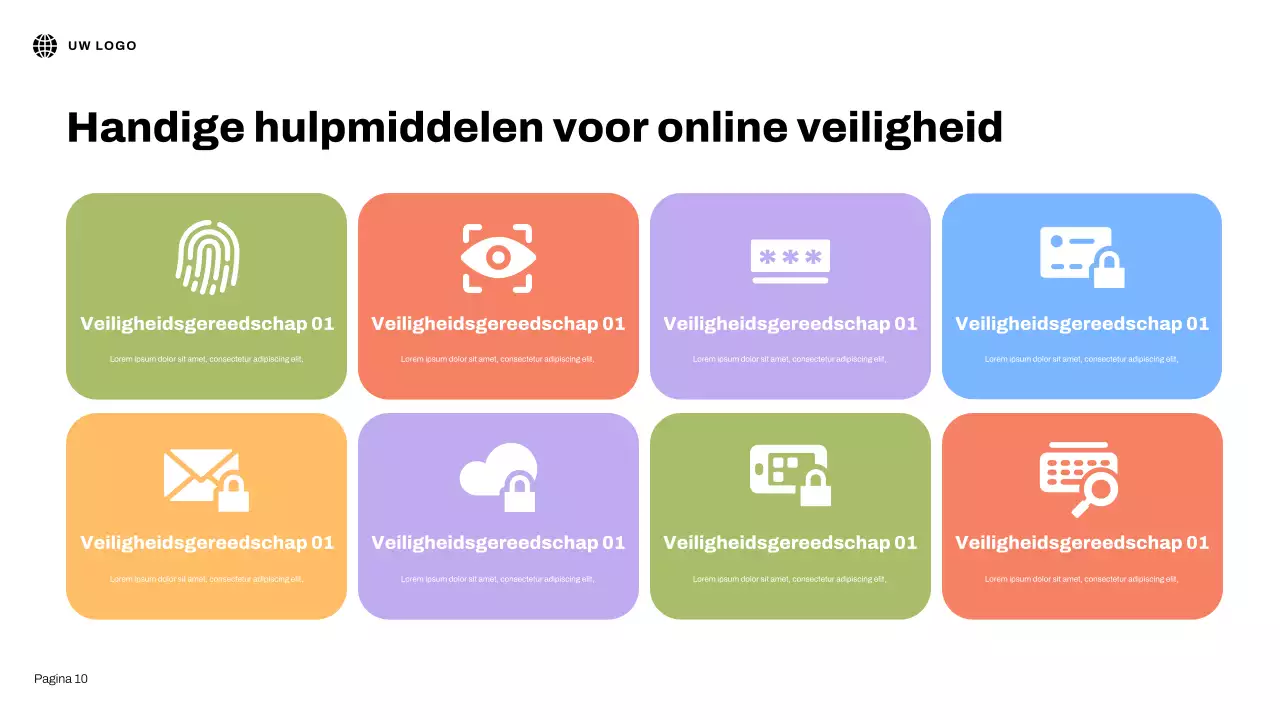 Blauwe 3D Illustratieve Internetveiligheidspresentatie