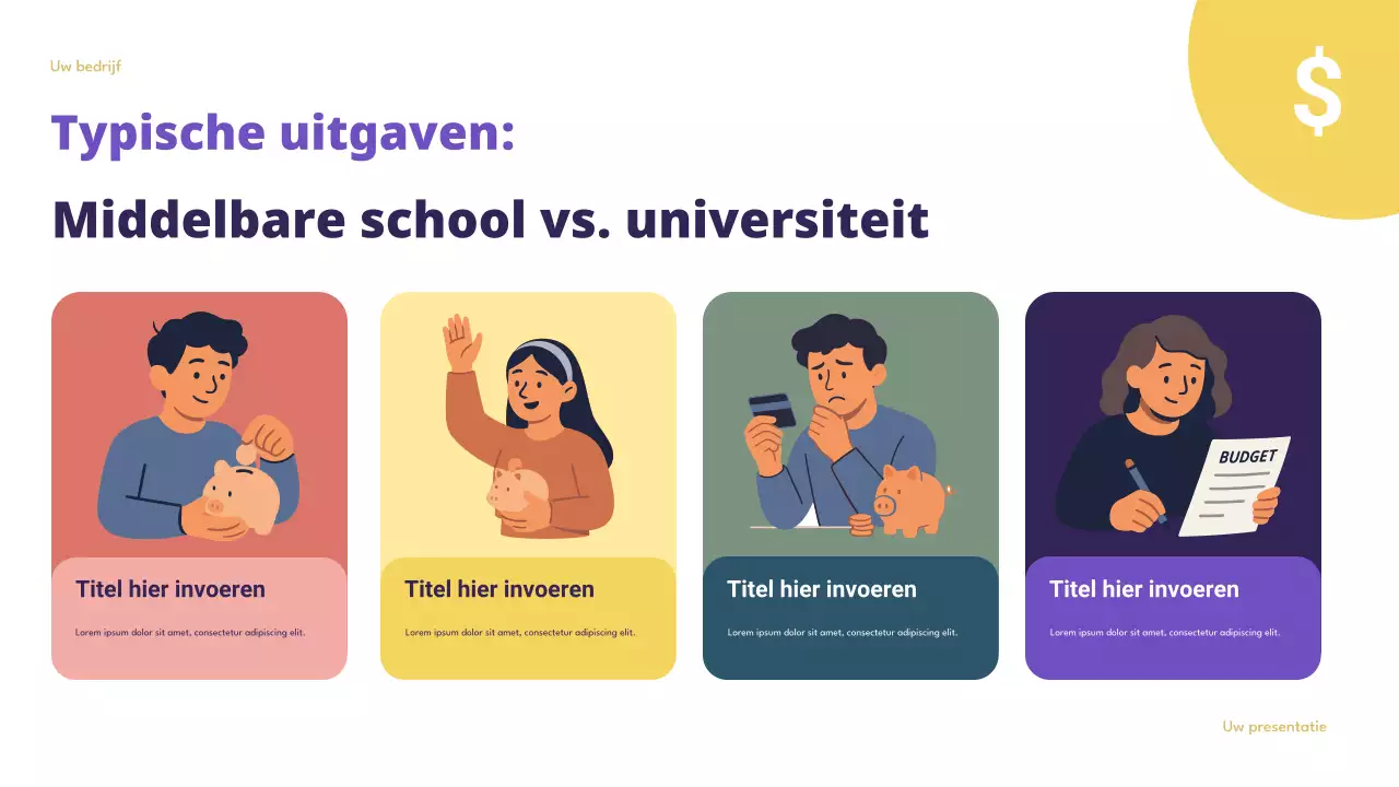 Presentatie over slimme budgettering in Purple Modern Finance