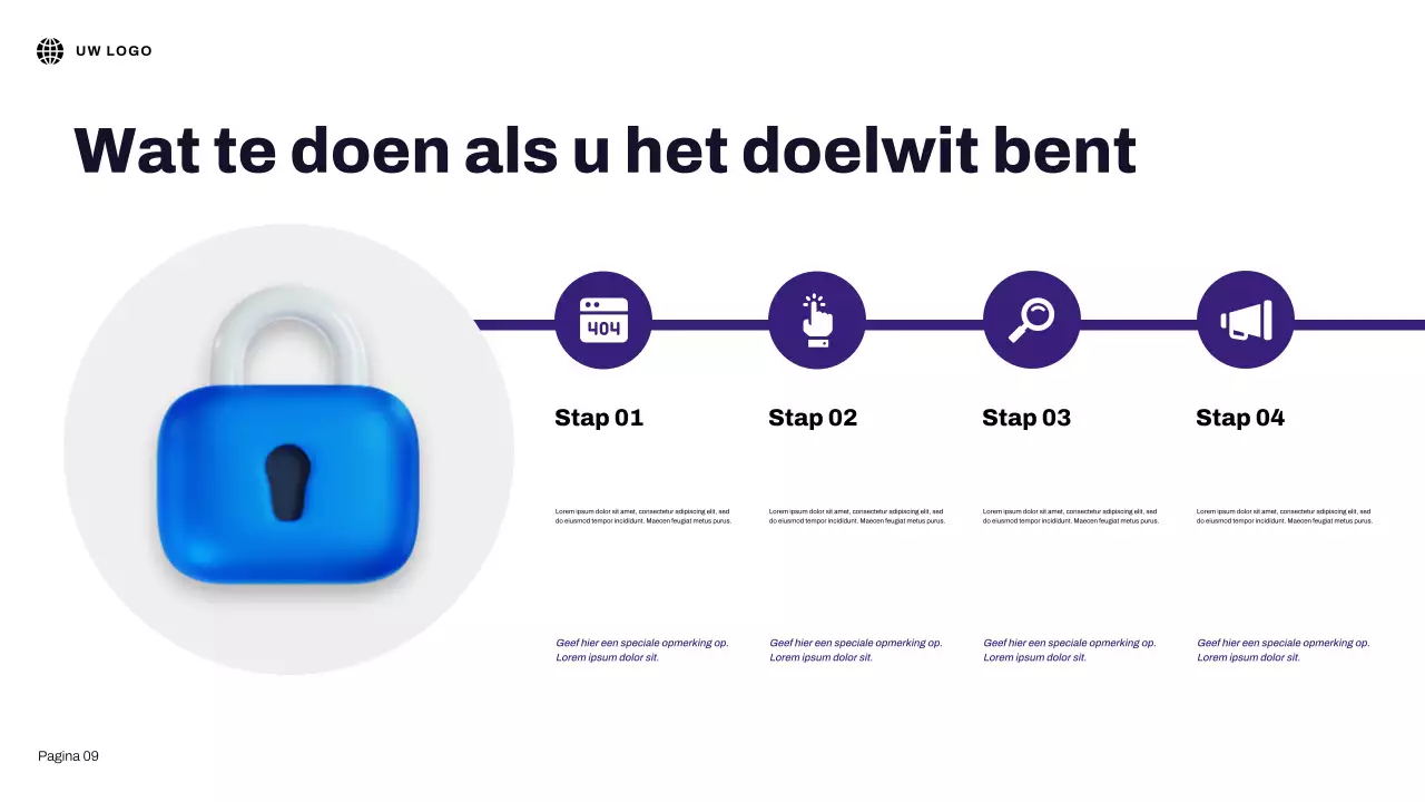 Blauwe 3D Illustratieve Internetveiligheidspresentatie