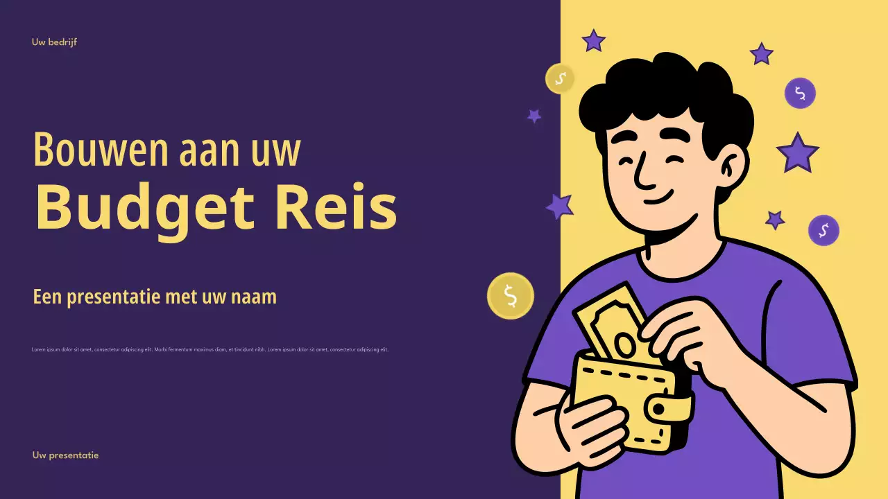 Presentatie over slimme budgettering in Purple Modern Finance