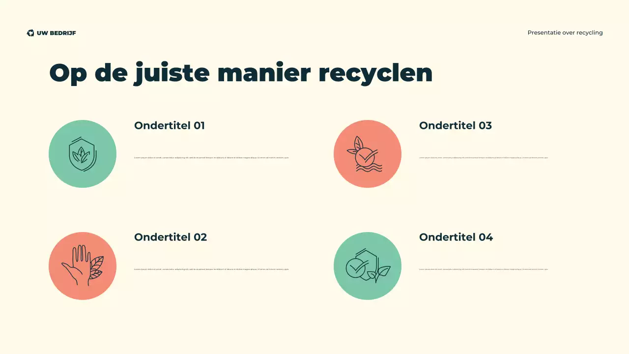 Groene, moderne, illustratieve, milieuvriendelijke recyclingpresentatie