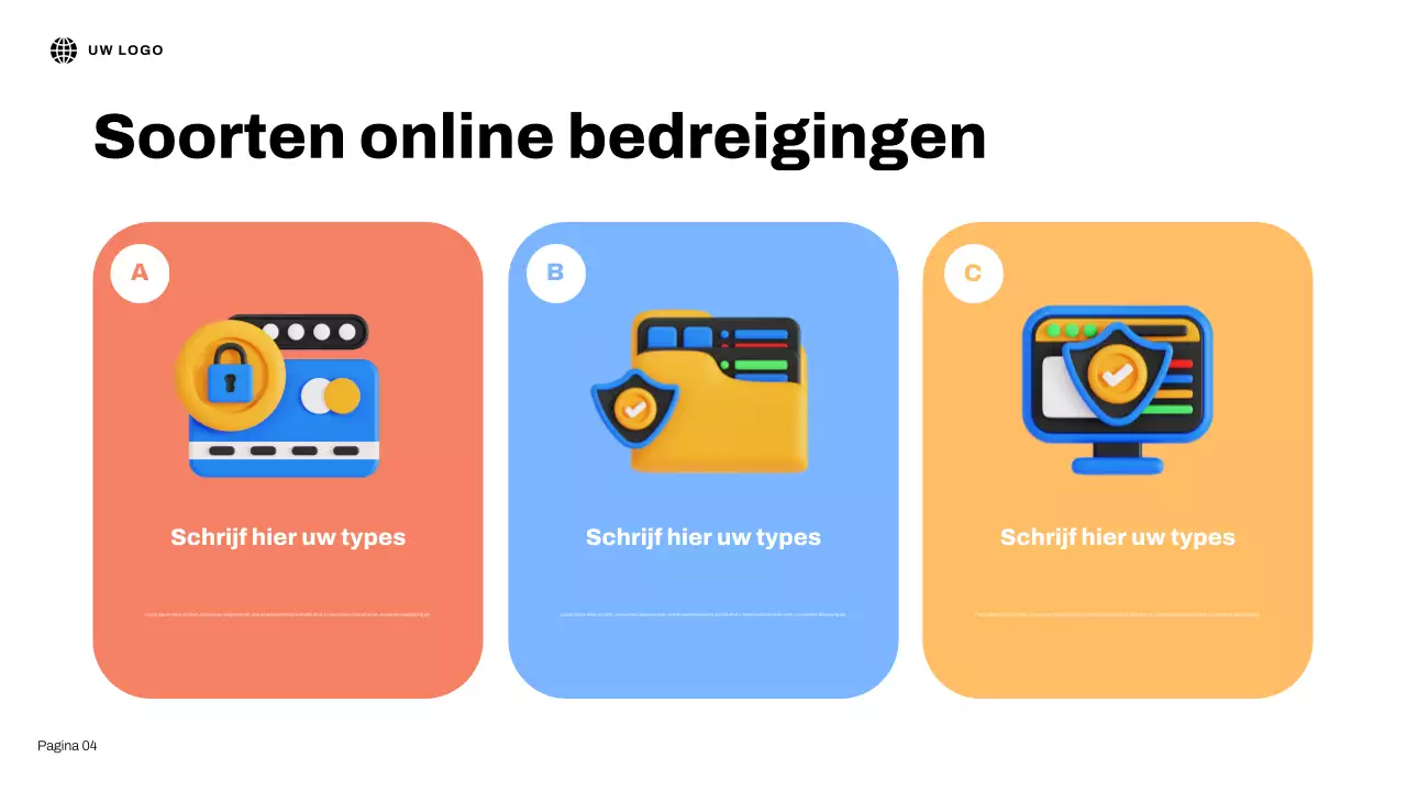 Blauwe 3D Illustratieve Internetveiligheidspresentatie