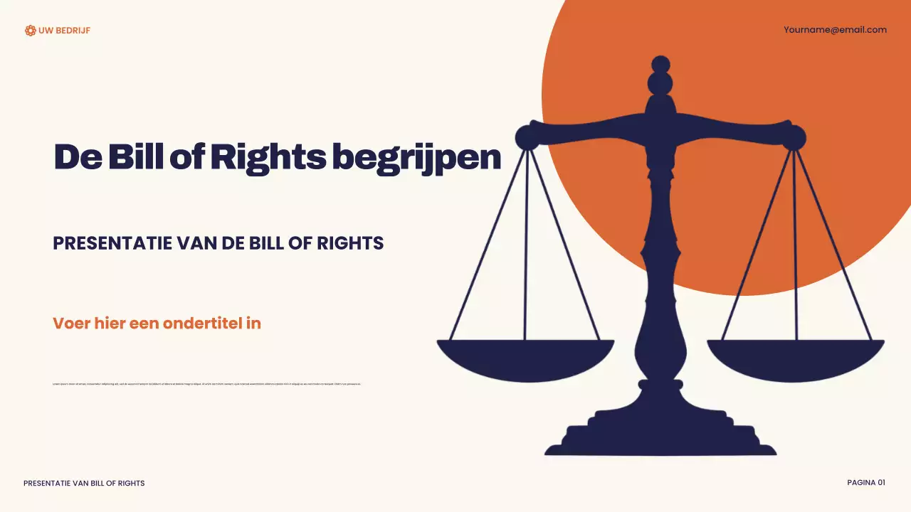 Presentatie van de moderne Bill of Rights van de marine en oranje