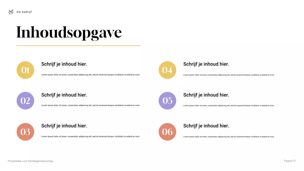 Eenvoudige presentatie over een moderne gezinsgemeenschap