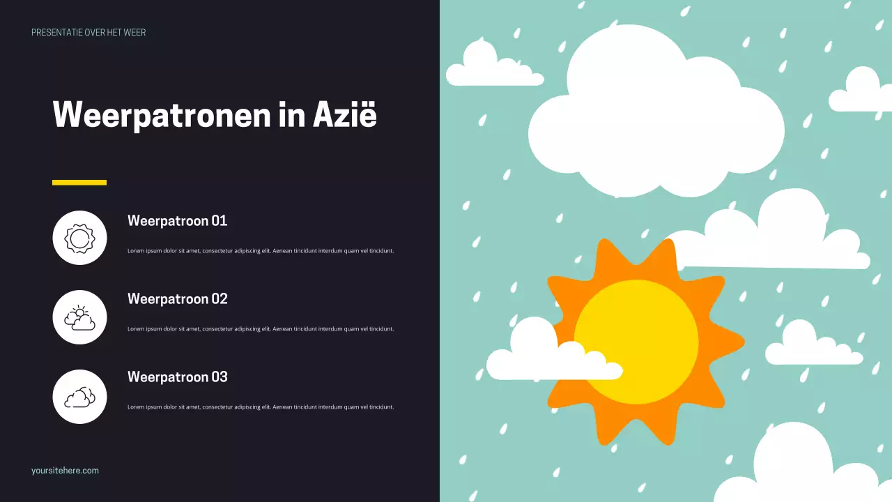 Zwart Oranje Moderne Weerpresentatie