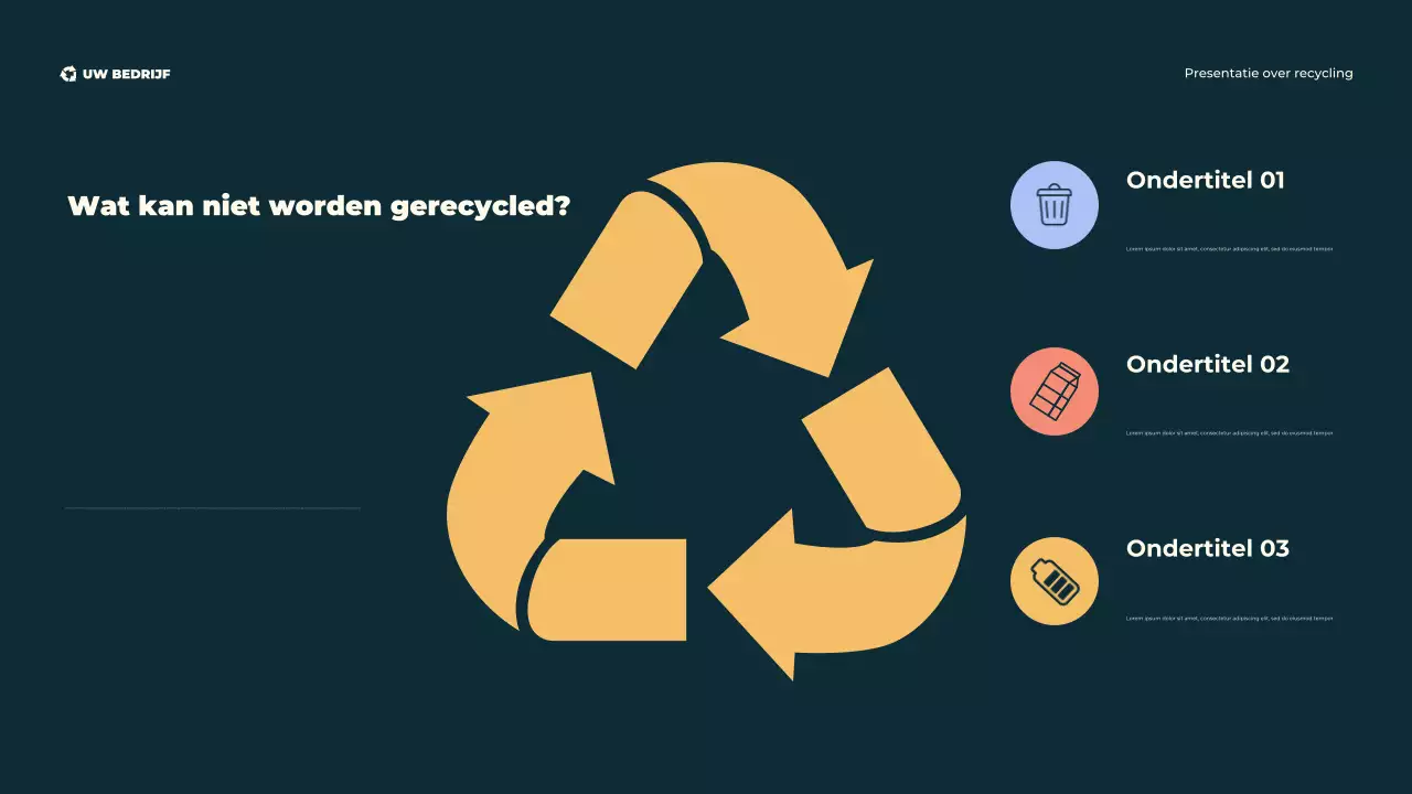 Groene, moderne, illustratieve, milieuvriendelijke recyclingpresentatie
