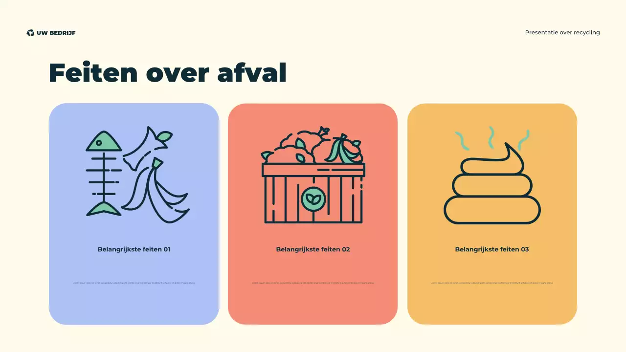 Groene, moderne, illustratieve, milieuvriendelijke recyclingpresentatie