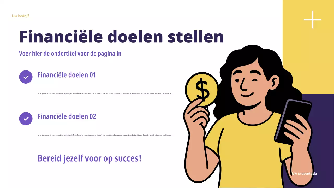 Presentatie over slimme budgettering in Purple Modern Finance