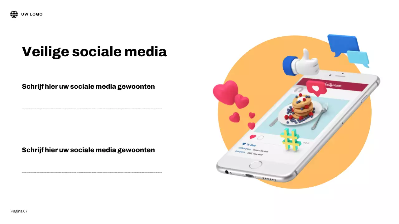 Blauwe 3D Illustratieve Internetveiligheidspresentatie