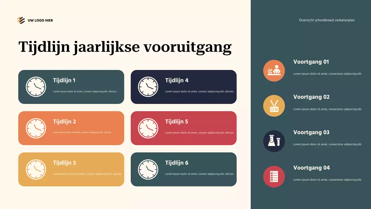 Teal Abstract Schoolwide Verbeteringsplan Overzicht Presentatie