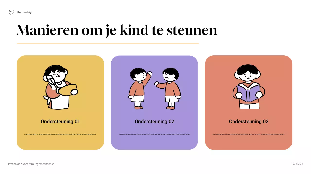 Eenvoudige presentatie over een moderne gezinsgemeenschap