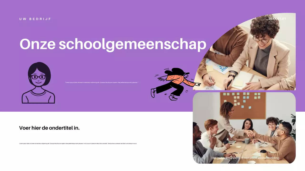 Purple Retro Education Aankondiging Presentatie