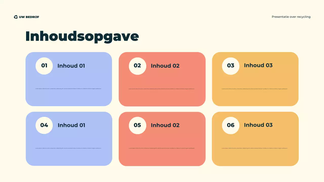 Groene, moderne, illustratieve, milieuvriendelijke recyclingpresentatie