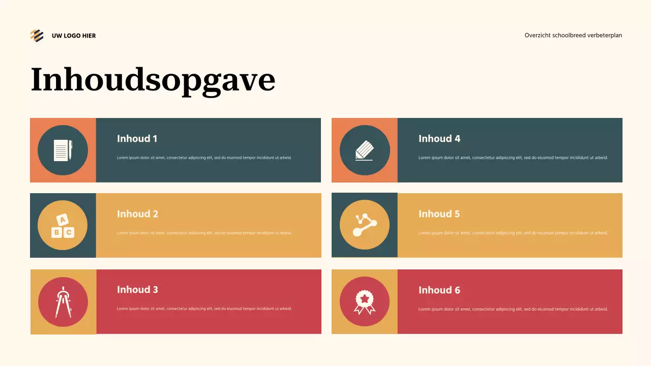 Teal Abstract Schoolwide Verbeteringsplan Overzicht Presentatie