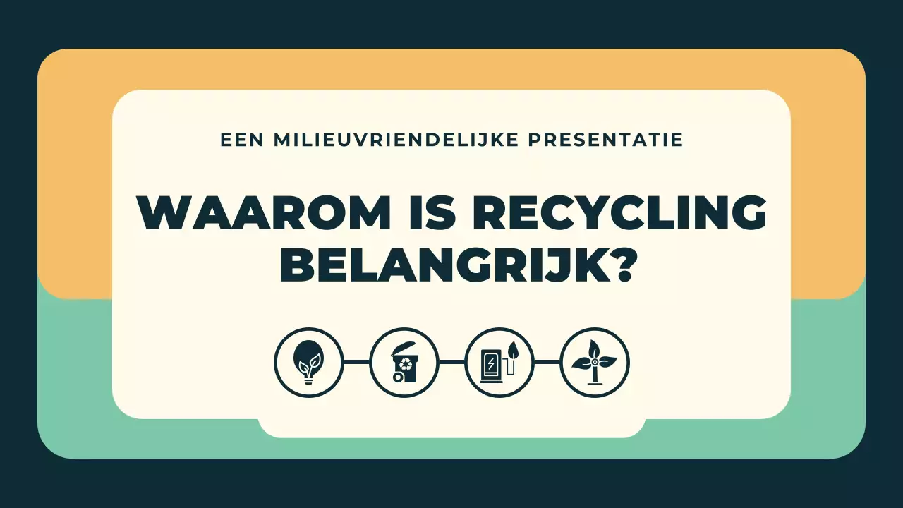 Groene, moderne, illustratieve, milieuvriendelijke recyclingpresentatie