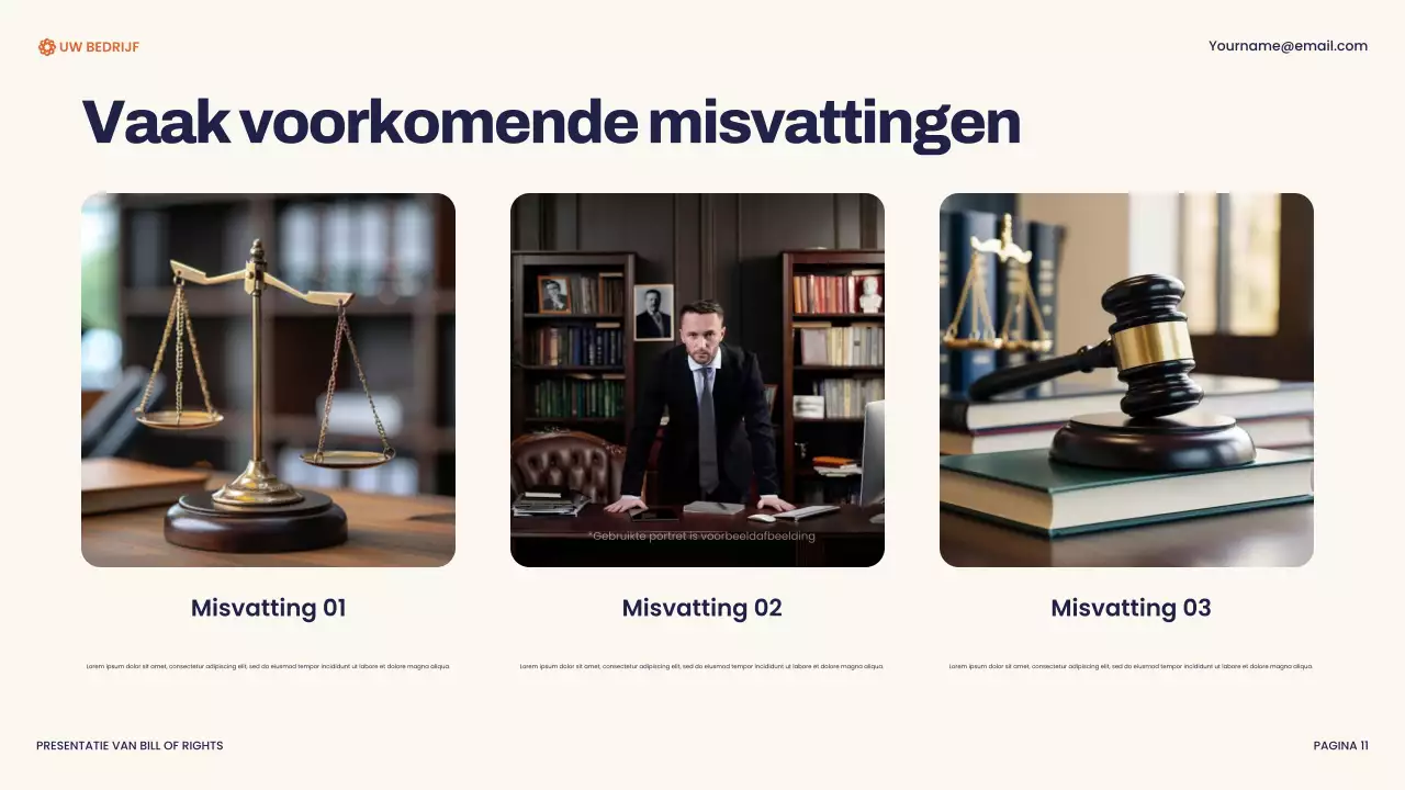 Presentatie van de moderne Bill of Rights van de marine en oranje