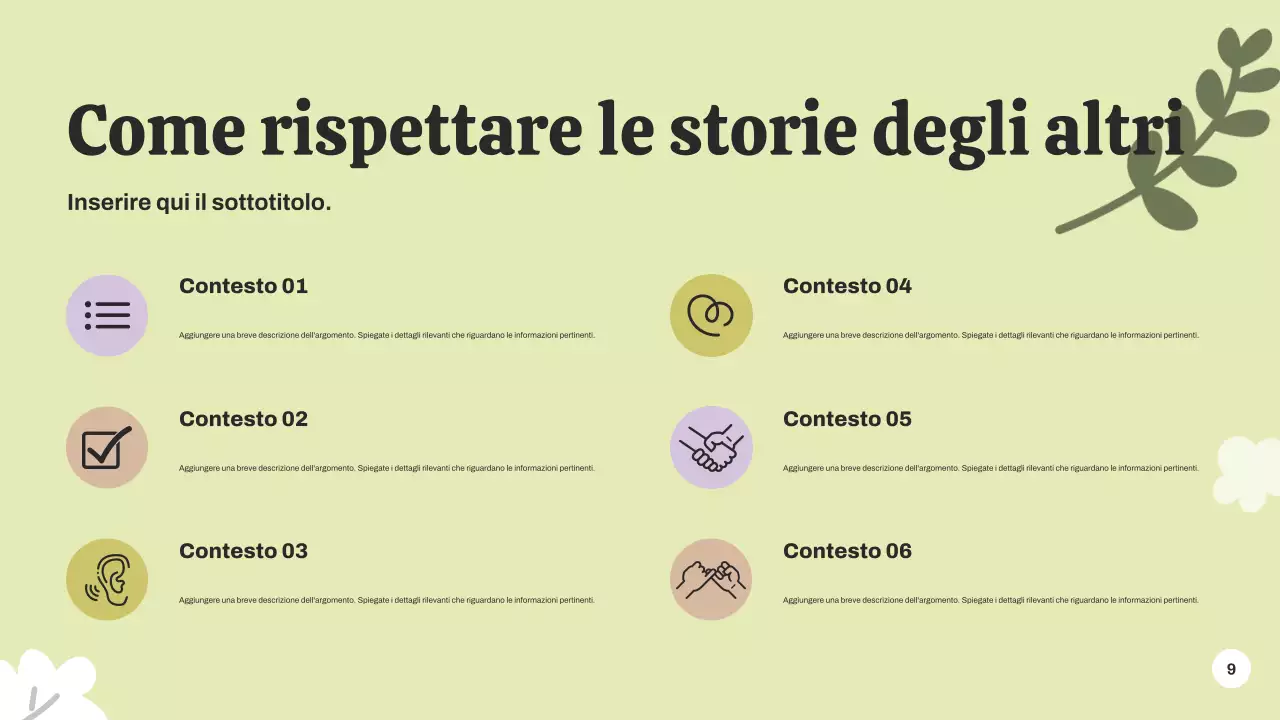 Presentazione dell'annuncio dell'evento botanico verde