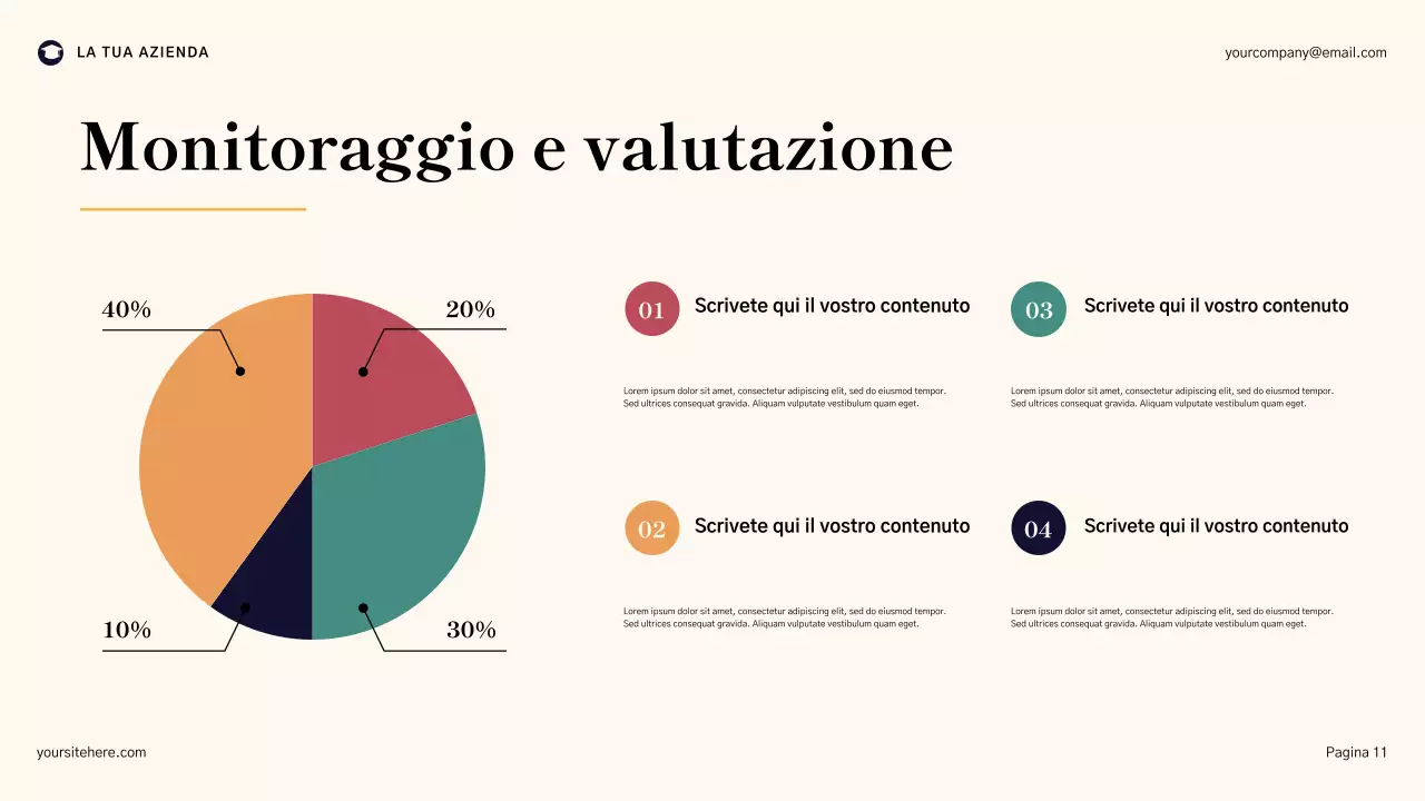 Presentazione generale del piano di miglioramento scolastico geometrico blu