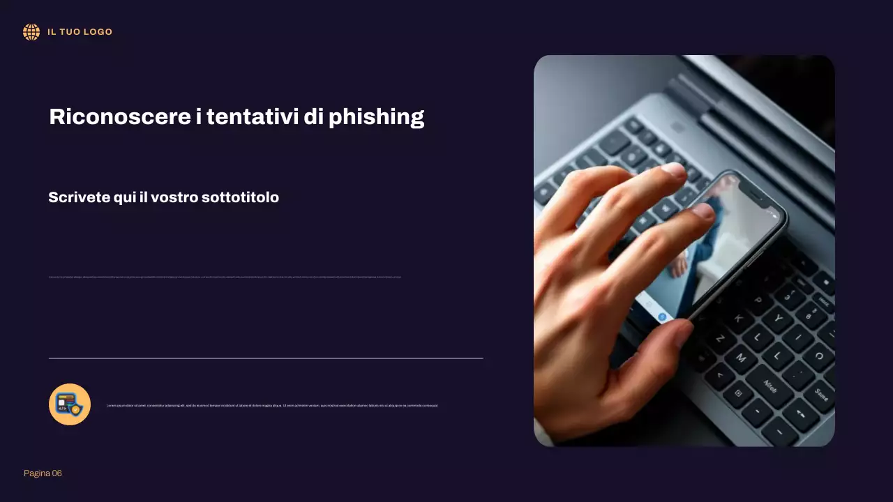 Presentazione illustrativa 3D blu sulla sicurezza in Internet