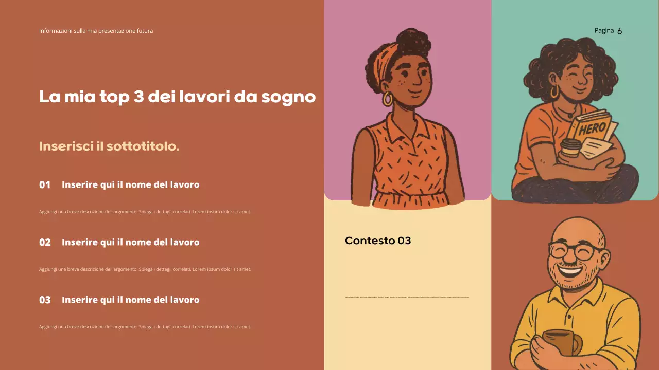 Presentazione del futuro sognante arancione