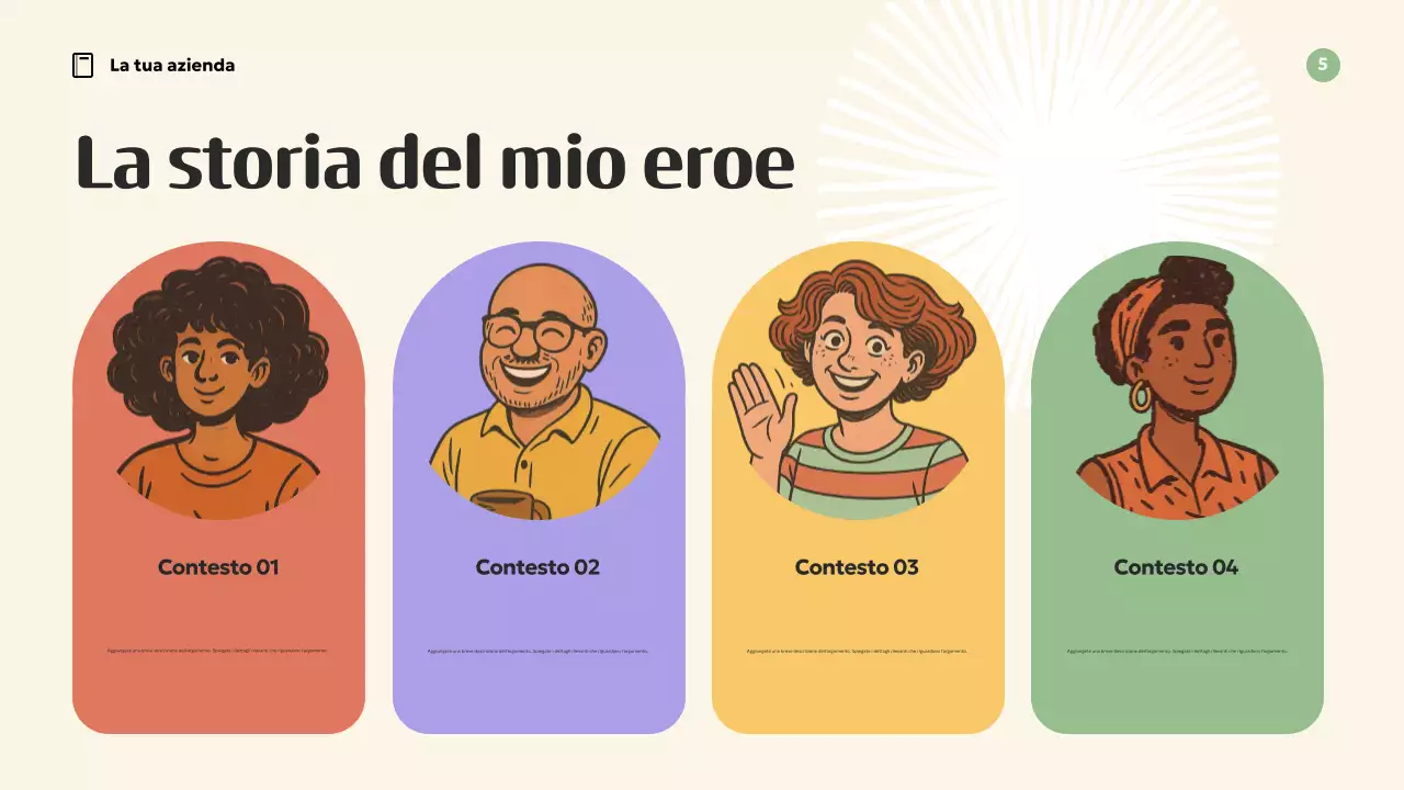 Presentazione di ispirazione retrò arancione