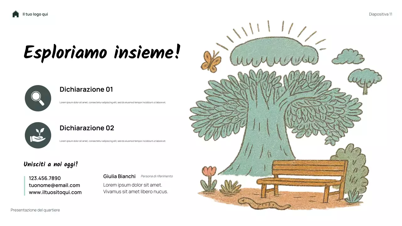 Presentazione del mio quartiere floreale semplice e verde