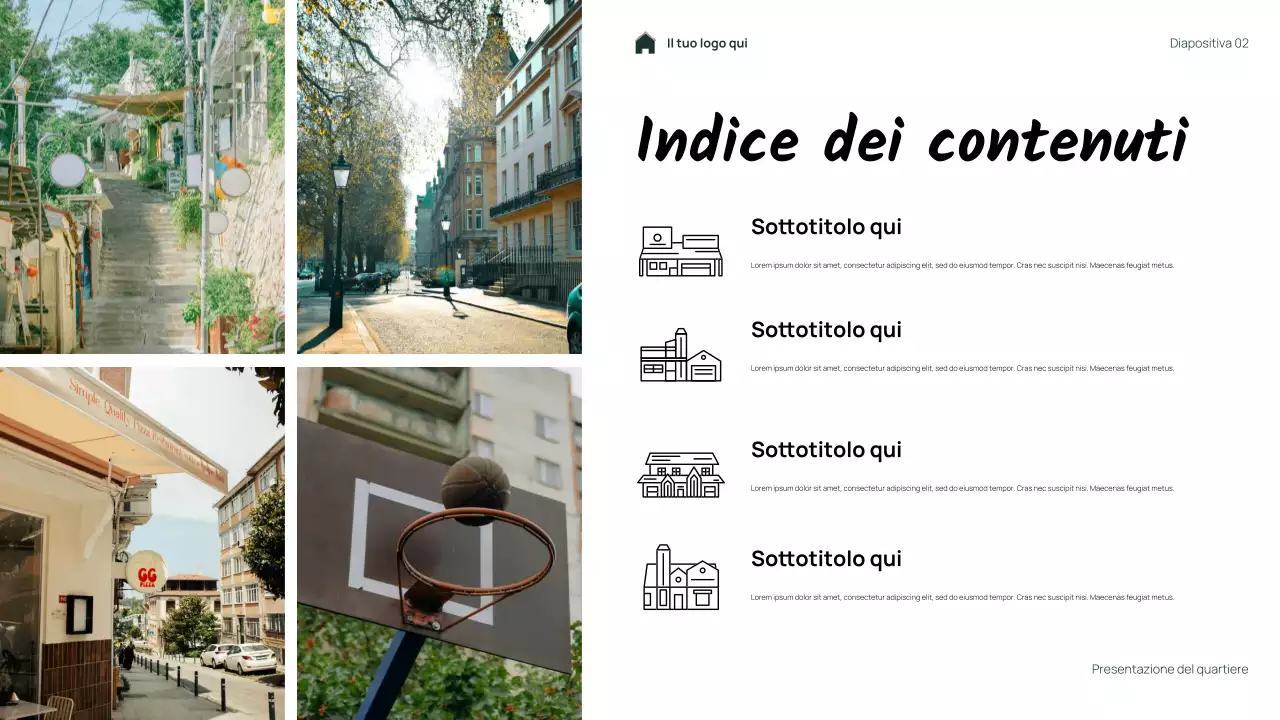 Presentazione del mio quartiere floreale semplice e verde