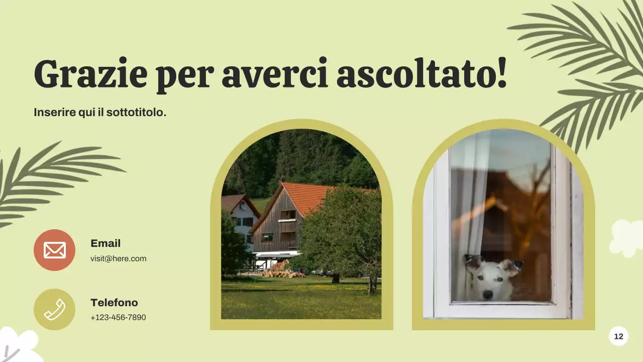 Presentazione dell'annuncio dell'evento botanico verde