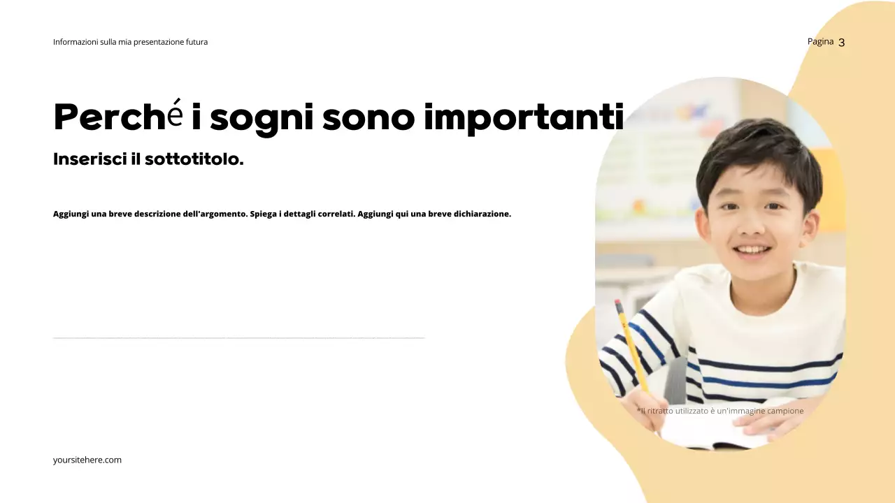 Presentazione del futuro sognante arancione